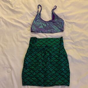 Mermaid Style Purple and Green Women's Outfit